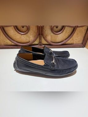 Clarks Men's Black Leather Bit-Front Loafers